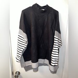 Turtleneck Black and White Sweater